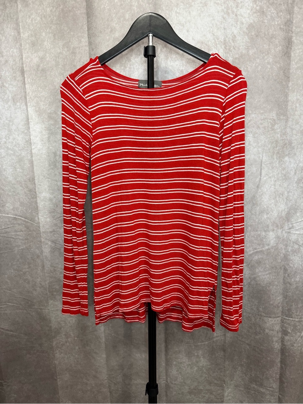 Michael Stars Red and White Striped Long-Sleeve Tee